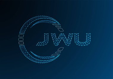 JWU düşük poli harfli logo vektör tasarımı. JWU düşük polyester logo tasarımı. Düşük polyester logo.