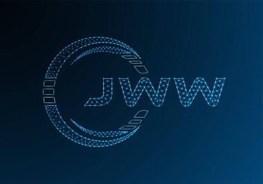 JWW düşük poli harfli logo vektör tasarımı. JWW düşük polyester logo tasarımı. Düşük polyester logo.