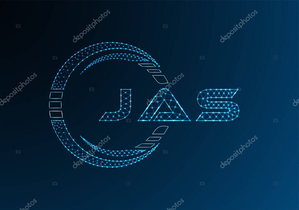JAS low poly letter logo vector design. JAS lower poly logo design. Low poly logo.