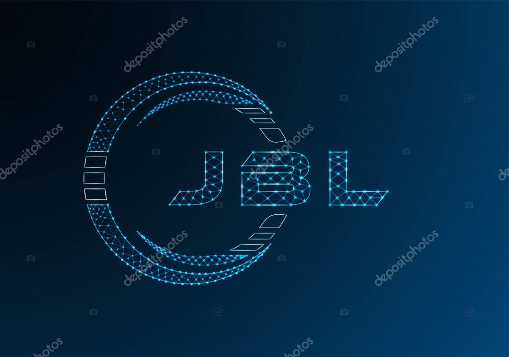 JBL low poly letter logo vector design. JBL lower poly logo design. Low poly logo.
