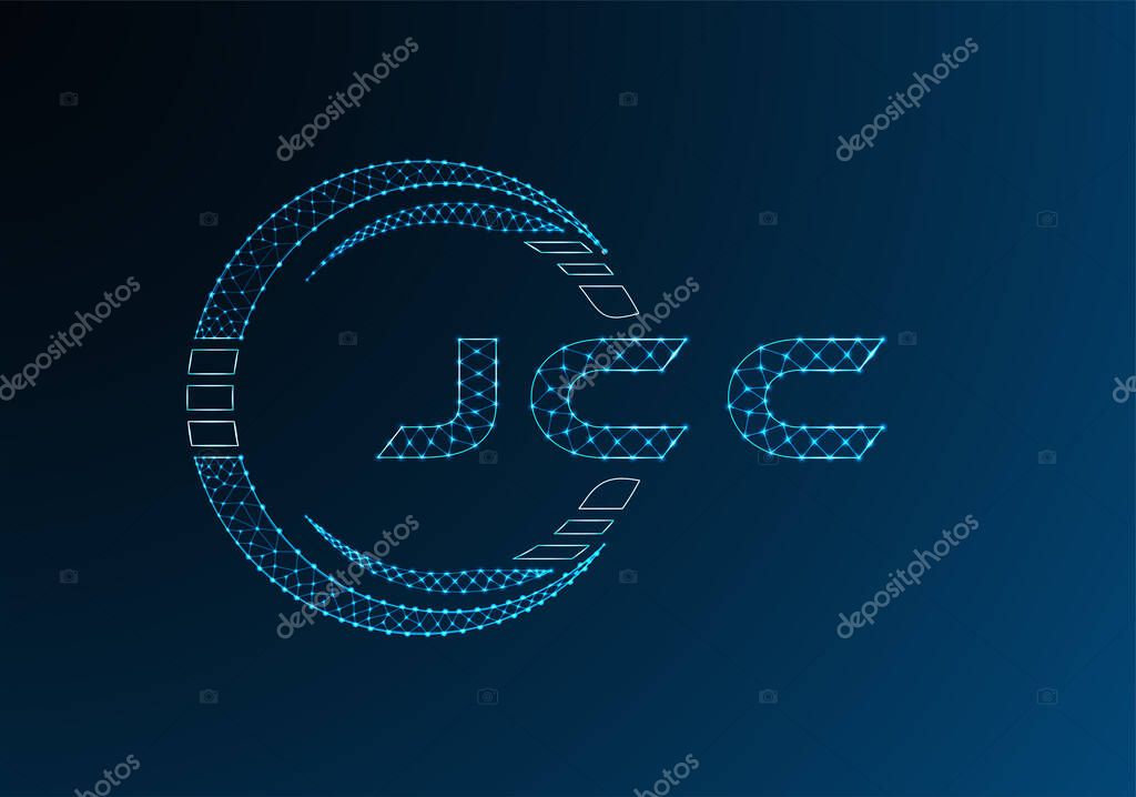 JCC low poly letter logo vector design. JCC lower poly logo design. Low poly logo.