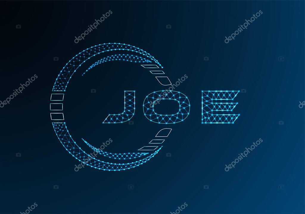 JOE low poly letter logo vector design. JOE lower poly logo design. Low poly logo.