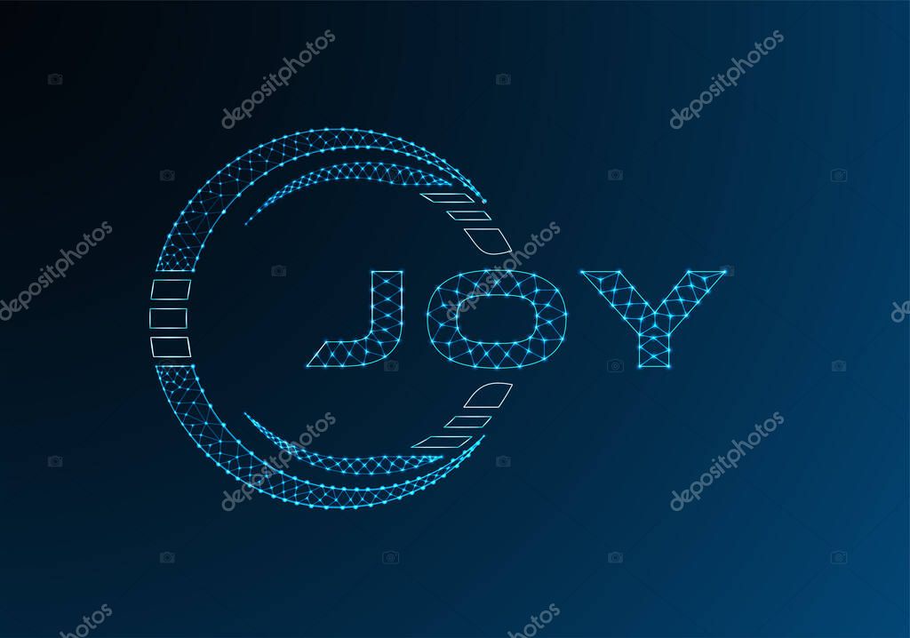 JOY low poly letter logo vector design. JOY lower poly logo design. Low poly logo.