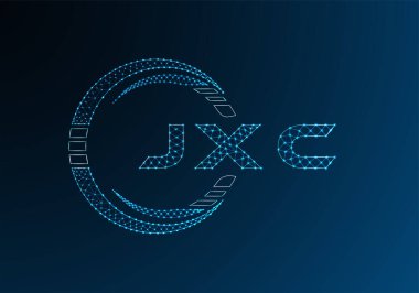 JXC low poly letter logo vector design. JXC lower poly logo design. Low poly logo.