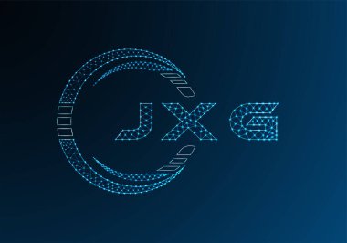 JXG low poly letter logo vector design. JXG lower poly logo design. Low poly logo.