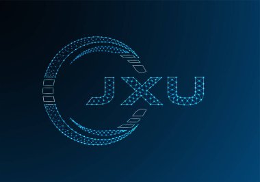 JXU düşük poli harfli logo vektör tasarımı. JXU düşük poli logo tasarımı. Düşük polyester logo.