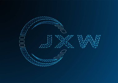 JXW low poly letter logo vector design. JXW lower poly logo design. Low poly logo.