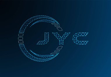 JYC low poly letter logo vector design. JYC lower poly logo design. Low poly logo.