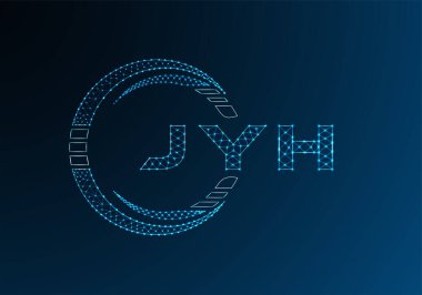 JYH low poly letter logo vector design. JYH lower poly logo design. Low poly logo.