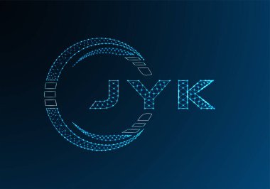 JYK düşük poli harfli logo vektör tasarımı. JYK alt poli logo tasarımı. Düşük polyester logo.