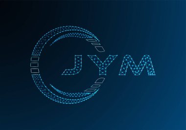 JYM low poly letter logo vector design. JYM lower poly logo design. Low poly logo.