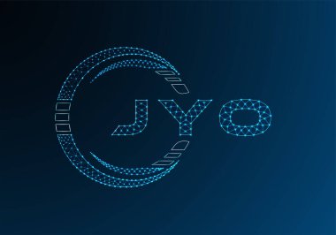 JYO low poly letter logo vector design. JYO lower poly logo design. Low poly logo.