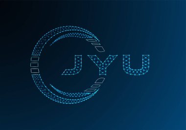 JYU low poly letter logo vector design. JYU lower poly logo design. Low poly logo.