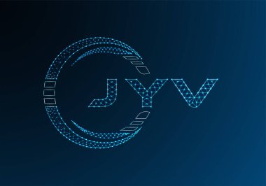 JYV low poly letter logo vector design. JYV lower poly logo design. Low poly logo.