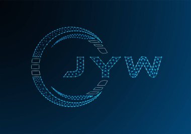 JYW low poly letter logo vector design. JYW lower poly logo design. Low poly logo.