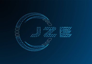 JZE low poly letter logo vector design. JZE lower poly logo design. Low poly logo.