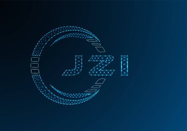 JZI low poly letter logo vector design. JZI lower poly logo design. Low poly logo.