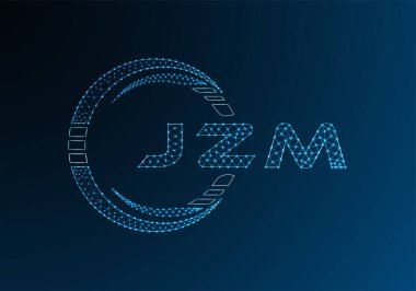 JZM düşük poli harfli logo vektör tasarımı. JZM düşük polyester logo tasarımı. Düşük polyester logo.