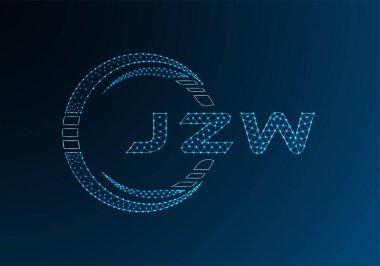 JZW düşük poli harfli logo vektör tasarımı. JZW düşük polyester logo tasarımı. Düşük polyester logo.