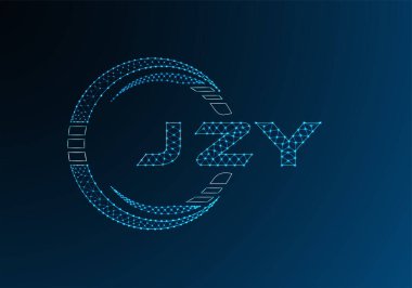JZY low poly letter logo vector design. JZY lower poly logo design. Low poly logo.