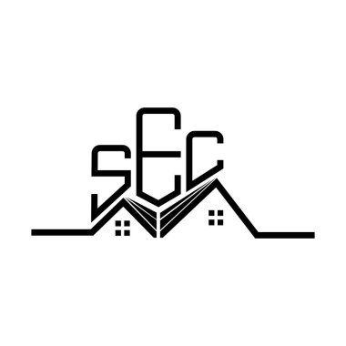 SEC Emlak Şirketi logo tasarımı, SEC basit ve modern logosu. SEC lüks alfabe tasarımı  