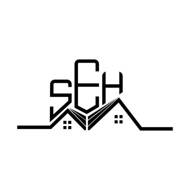 SEH Emlak Şirketi logosu tasarımı, SEH basit ve modern logosu. SEH lüks alfabe tasarımı  