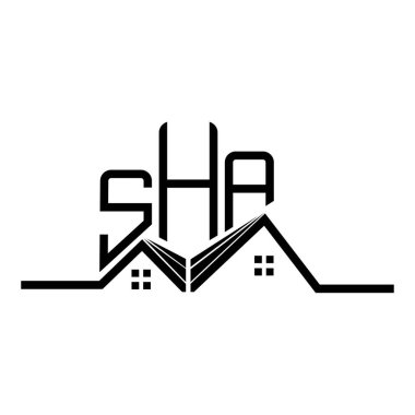 SHA Real State logo tasarımı, SHA basit ve modern logosu. SHA lüks alfabe tasarımı  