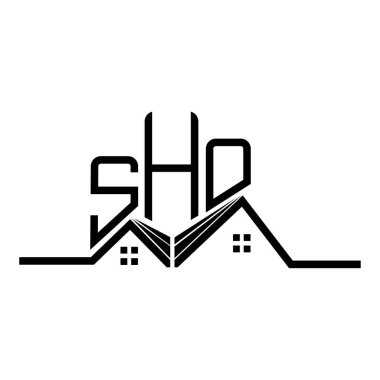 SHO Real State logo tasarımı, SHO basit ve modern logosu. SHO lüks alfabe tasarımı  