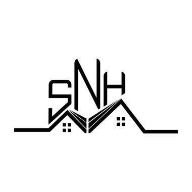 SNH Real State logo design, SNH simple and modern logo. SNH luxurious alphabet design  