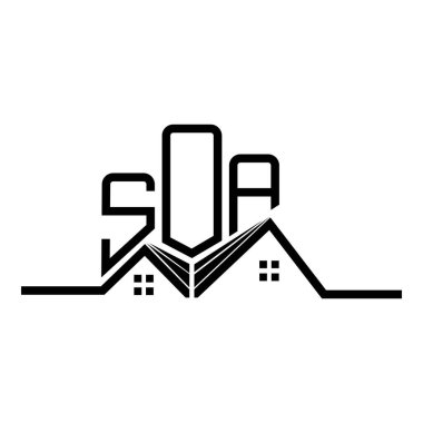 SOA Real State logo tasarımı, SOA basit ve modern logosu. SOA lüks alfabe tasarımı  