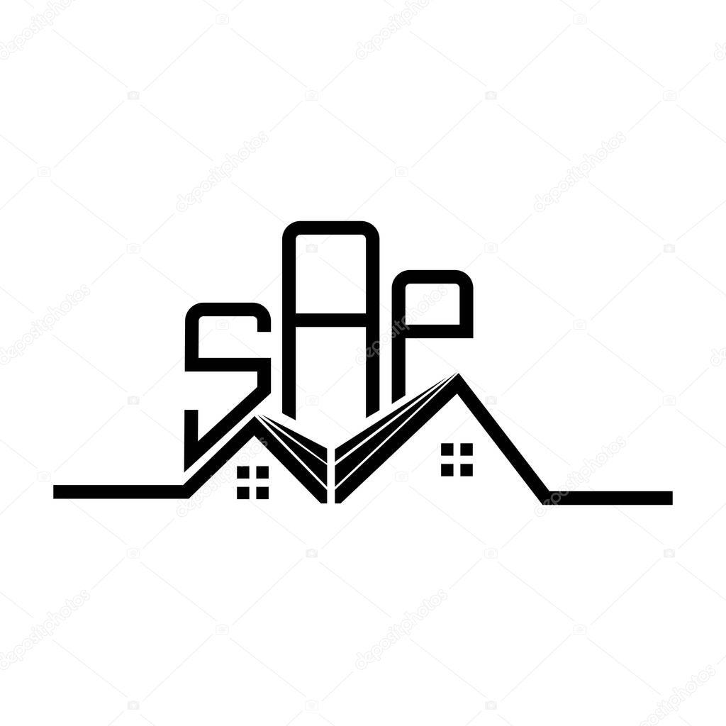SAP Real State logo design, SAP simple and modern logo. SAP luxurious alphabet design
