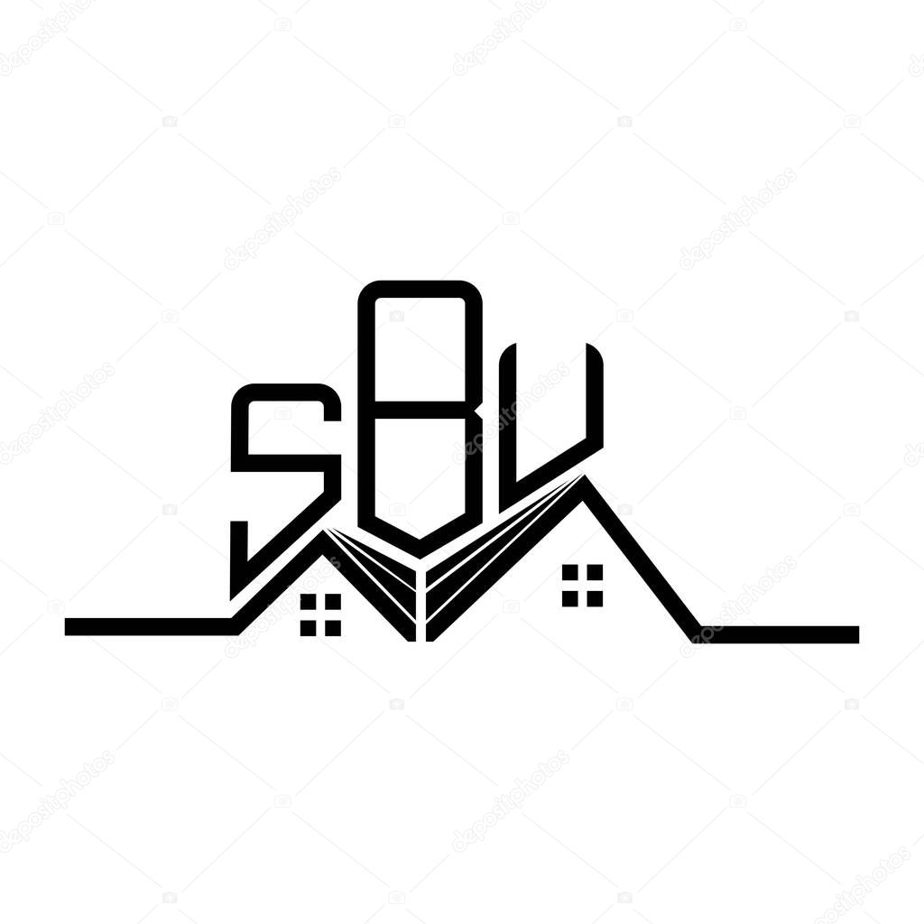 SBU Real State logo design, SBU simple and modern logo. SBU luxurious alphabet design