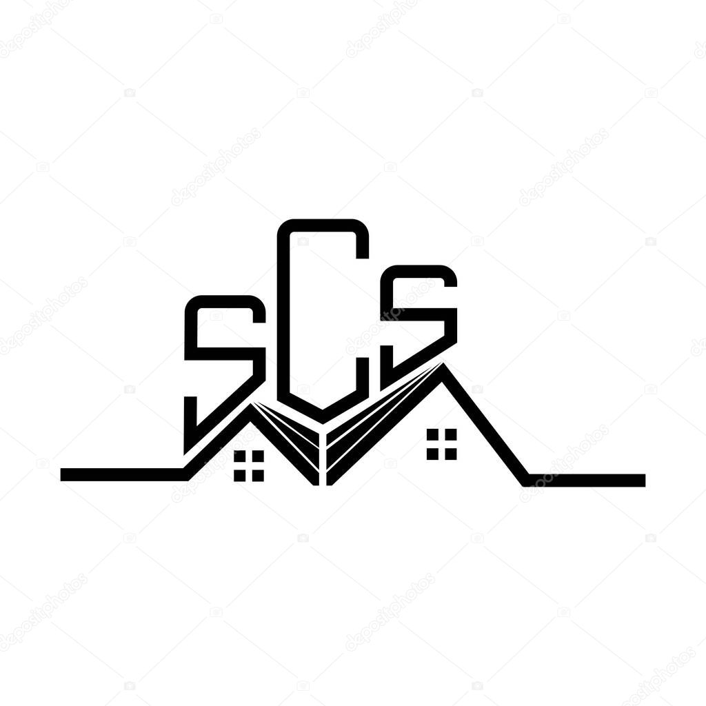 SCS Real State logo design, SCS simple and modern logo. SCS luxurious alphabet design
