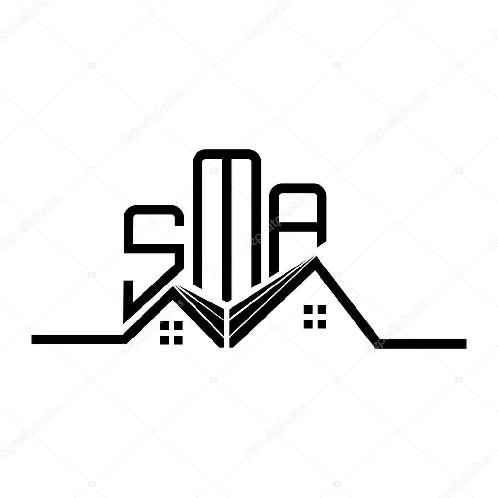 SMA Real State logo design, SMA simple and modern logo. SMA luxurious alphabet design