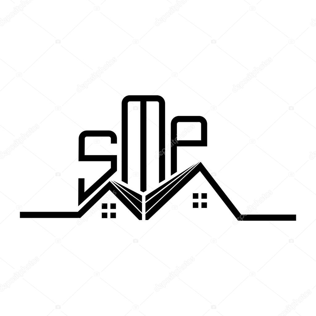SMP Real State logo design, SMP simple and modern logo. SMP luxurious alphabet design