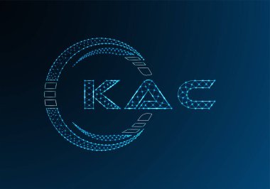 KAC düşük poli harfli logo vektör tasarımı. KAC düşük poli logo tasarımı. Düşük polyester logo.