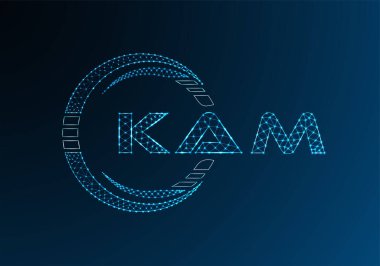 KAM düşük poli harfli logo vektör tasarımı. KAM düşük poli logo tasarımı. Düşük polyester logo.