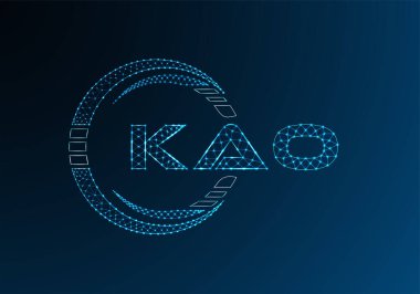 KAO düşük poli harfli logo vektör tasarımı. KAO düşük polyester logo tasarımı. Düşük polyester logo.