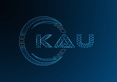 KAU düşük poli harfli logo vektör tasarımı. KAU düşük polyester logo tasarımı. Düşük polyester logo.