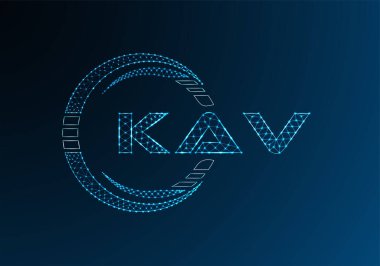 KAV düşük poli harfli logo vektör tasarımı. KAV düşük poli logo tasarımı. Düşük polyester logo.
