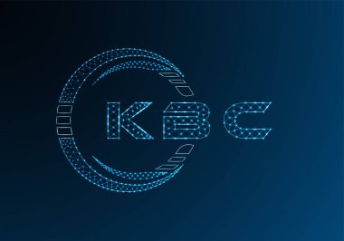 KBC düşük poli harfli logo vektör tasarımı. KBC alt poli logo tasarımı. Düşük polyester logo.