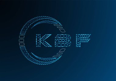 KBF düşük poli harfli logo vektör tasarımı. KBF düşük poli logo tasarımı. Düşük polyester logo.
