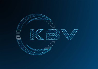 KBV düşük poli harfli logo vektör tasarımı. KBV düşük polyester logo tasarımı. Düşük polyester logo.