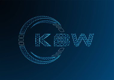 KBW düşük poli harfli logo vektör tasarımı. KBW düşük polyester logo tasarımı. Düşük polyester logo.