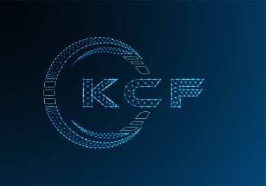 KCF düşük poli harfli logo vektör tasarımı. KCF düşük poli logo tasarımı. Düşük polyester logo.
