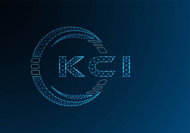 KCI düşük poli harfli logo vektör tasarımı. KCI düşük polyester logo tasarımı. Düşük polyester logo.