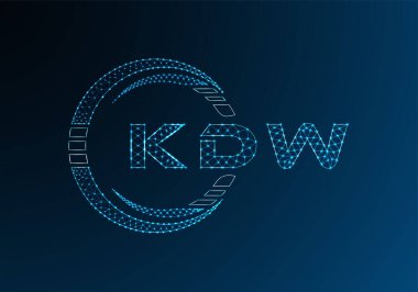 KDW düşük poli harfli logo vektör tasarımı. KDW düşük polyester logo tasarımı. Düşük polyester logo.