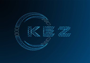 KEZ düşük poli harfli logo vektör tasarımı. KEZ alt poli logo tasarımı. Düşük polyester logo.