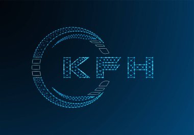 KFH düşük poli harfli logo vektör tasarımı. KFH düşük poli logo tasarımı. Düşük polyester logo.