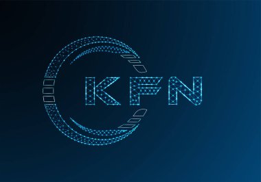 KFN düşük poli harfli logo vektör tasarımı. KFN alt poli logo tasarımı. Düşük polyester logo.